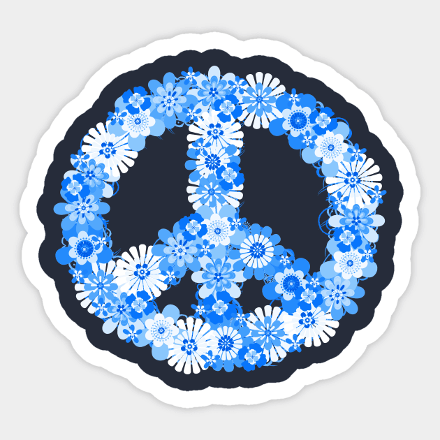 Peace Sign Blue Sticker by mistflower